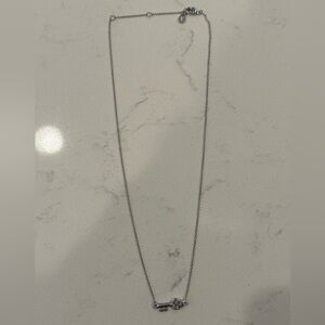Silver Key Necklace - adjustable length 17” - 18”